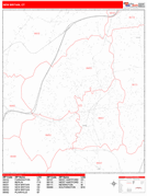 New Britain Digital Map Red Line Style